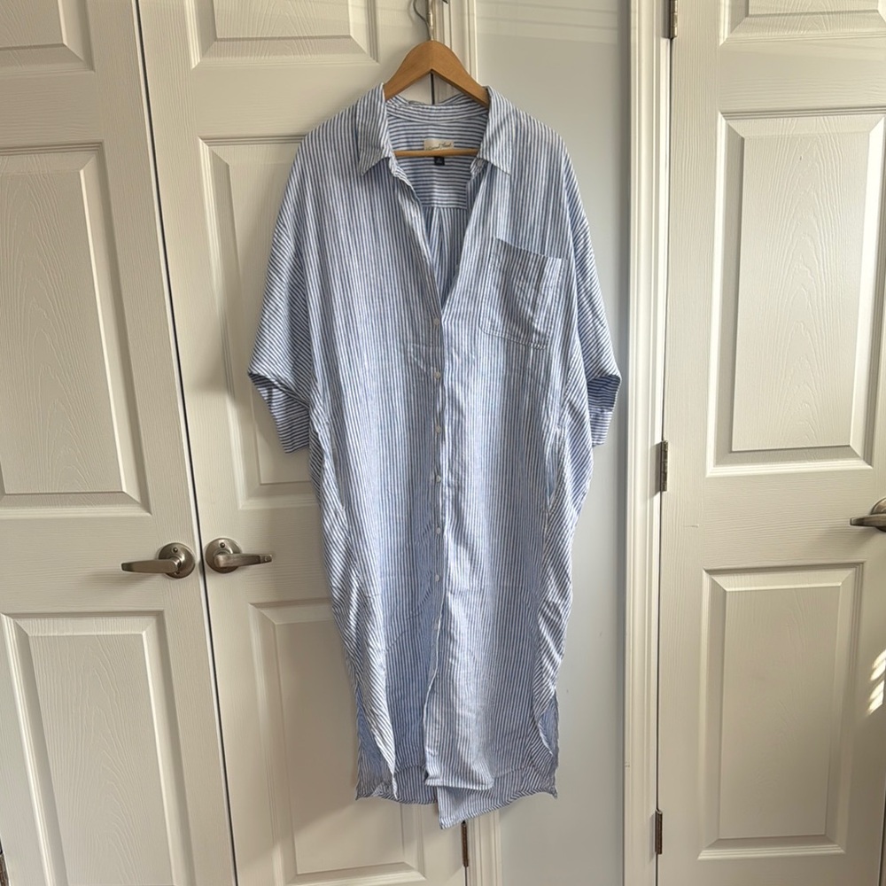 Universal Thread Blue Maxi Dress Notched Collar Casual